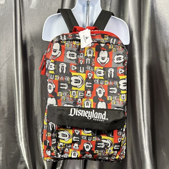 Disneyland Resort EXCLUSIVE Backpack Mickey Mouse Expression Faces Checkered NWT - Picture 1 of 15